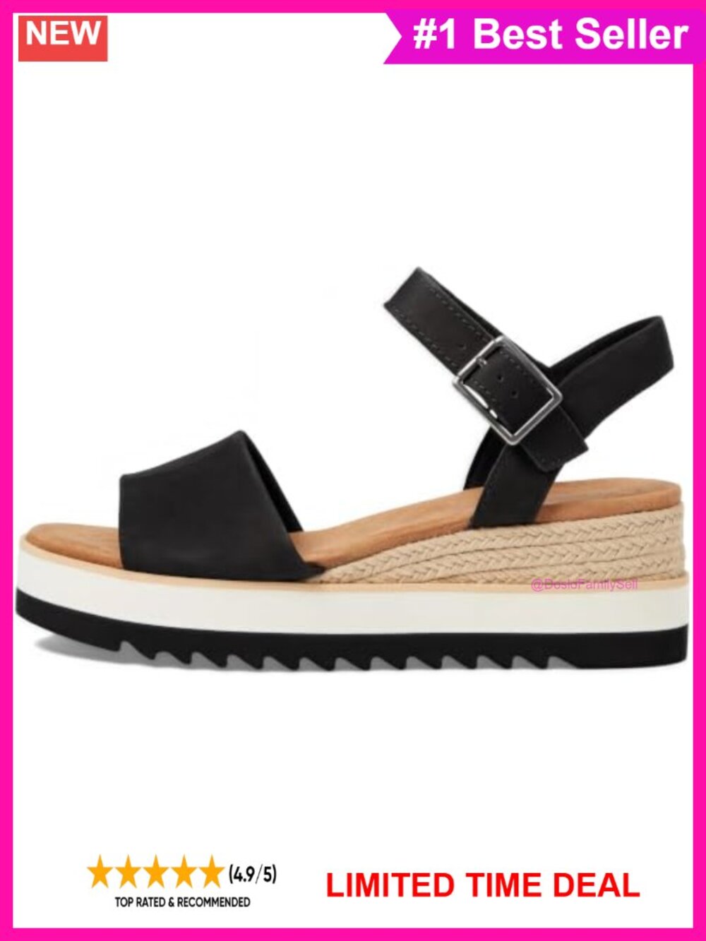 Diana Wedge Sandal Leather Textile Upper Ankle Strap Adjustable Buckle EVA